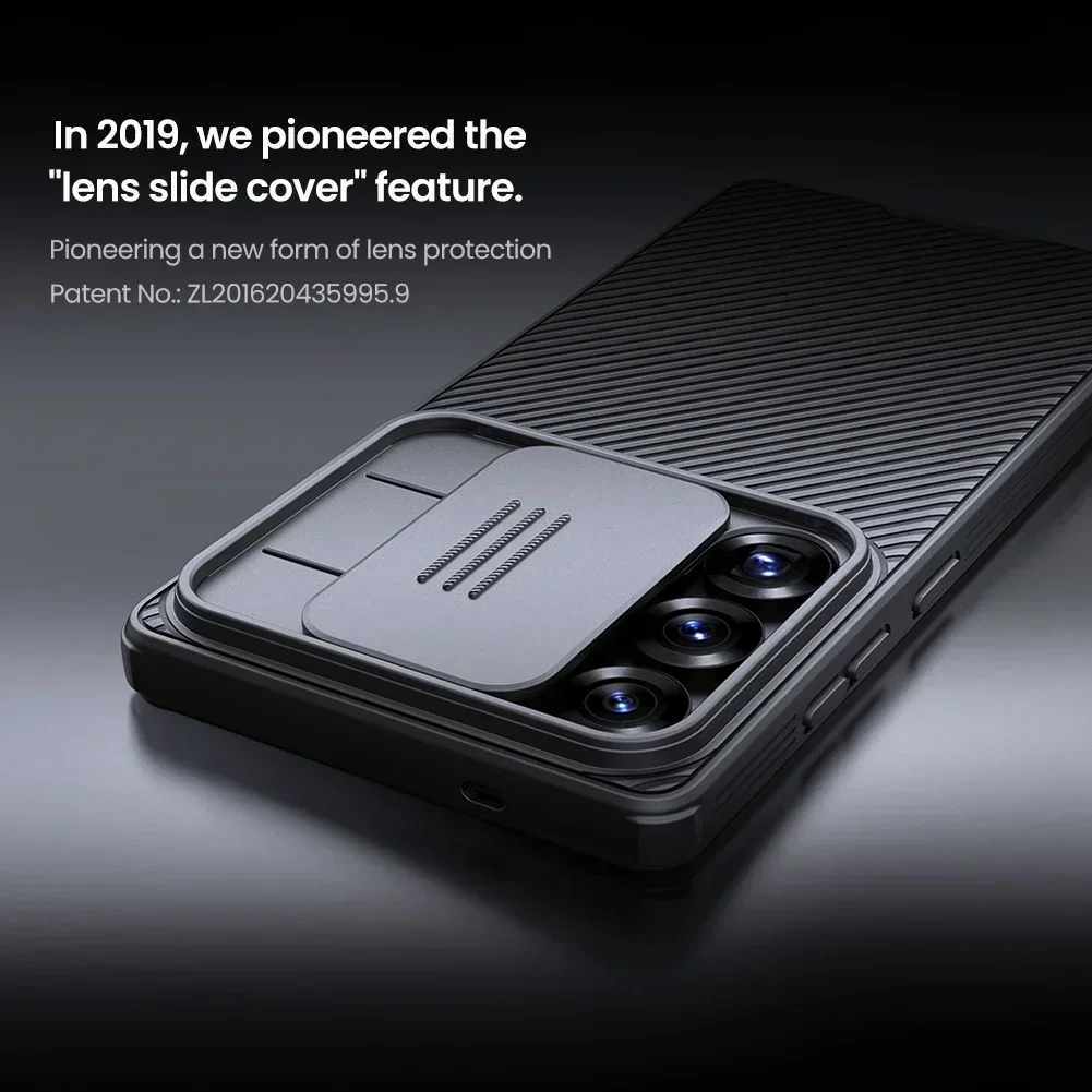 NILLKIN Magnetic Case for Samsung Galaxy S25 Ultra, Slide Cover for Camera, Privacy Protection, Non-Slip Shell, Shock Proof