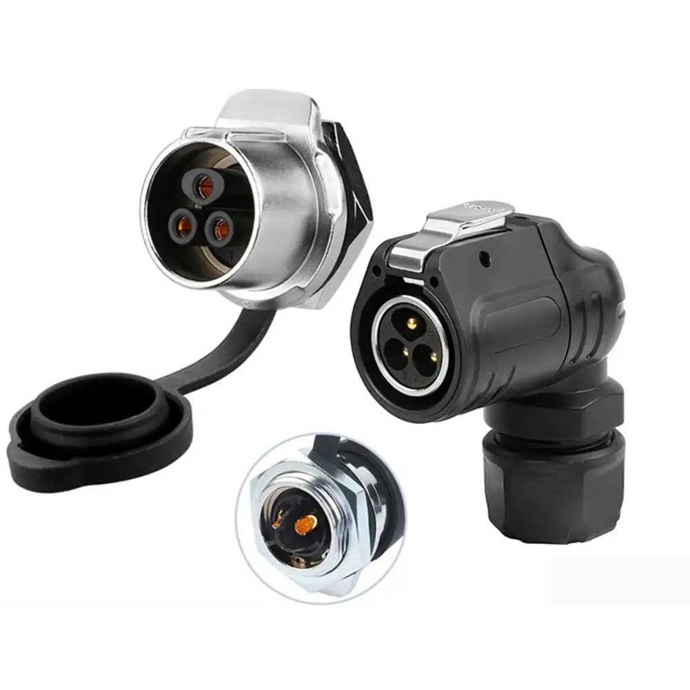 LP-20 Waterproof Cable Connector with 90 Degree Bend for Industrial Automation Machinery and Distribution Systems