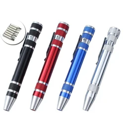 8 ni 1 Multifunctional eight in one screwdriver aluminum alloy dismantling pen tool slotted cross screwdriver