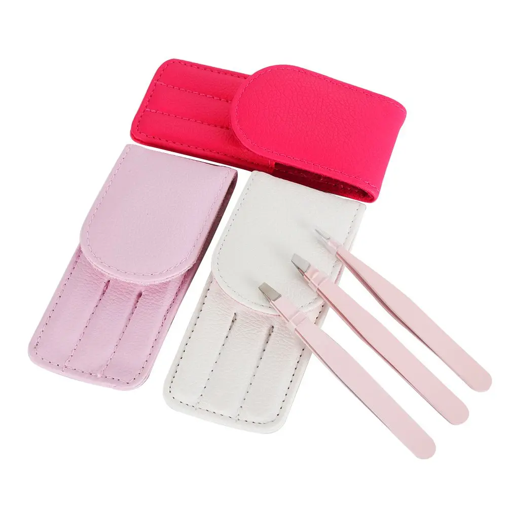 3 PCS/Set Beauty Makeup Tools Point Tip/Slant Tip/Flat Tip Brow Trimmer False Eyelash Clip Eyebrow Tweezer Hair Removal