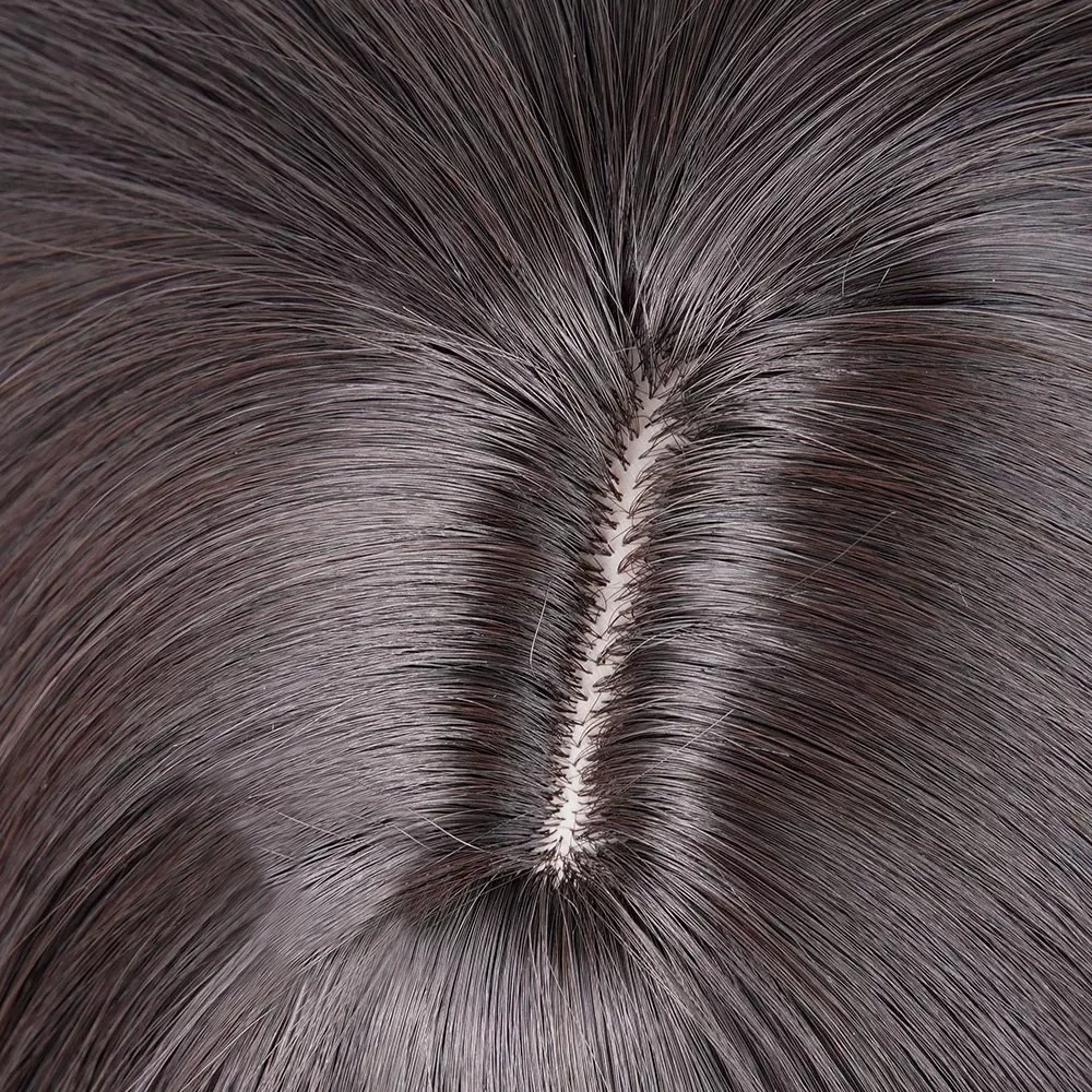 Brown Mullet Head Long Straight Synthetic Wigs with Bangs Fluffy Anime Game Cosplay Wig for Daily Party image 5