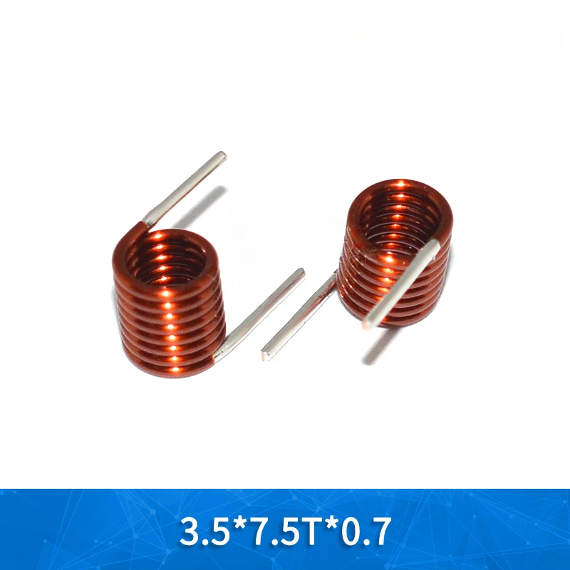 50pc coilcraft inductor 3.5*7.5t*0.7 Copper Wire Hollow Coil Inductance Remote Control FM Inductor 3.5*1.5/2.5/3.5/4.5/7.5T*0.7