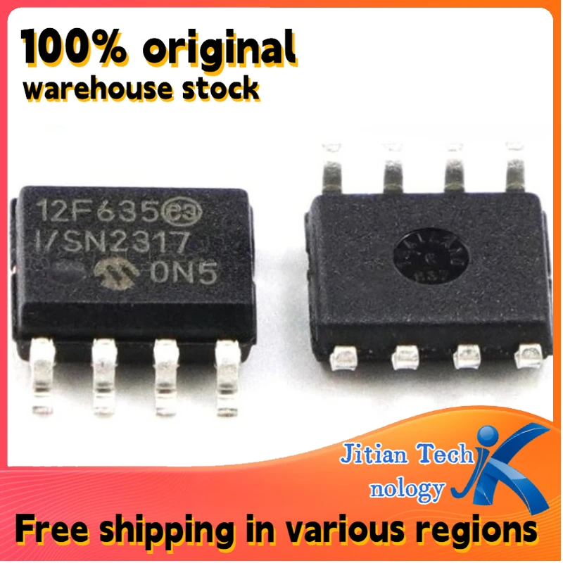 10PCS 100% New PIC12F635-I/SN logo 12F635 SOP8 Microcontroller IC chip Channel direct sales