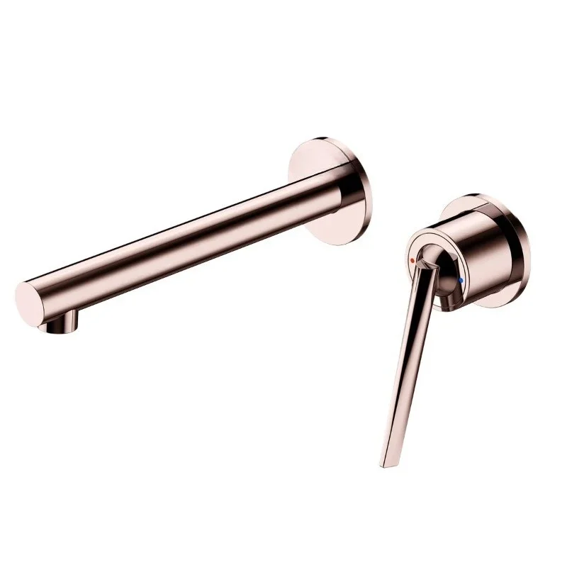 

Concealed faucet, all-copper rose gold wall faucet, household single-handle concealed basin