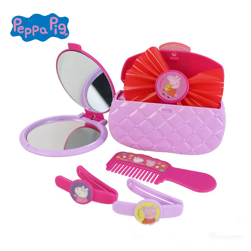 Peppa Pig Makeup Toys pettine a specchio imitazione per bambini scatola per il trucco borsa per il trucco ragazza principessa toletta regali di