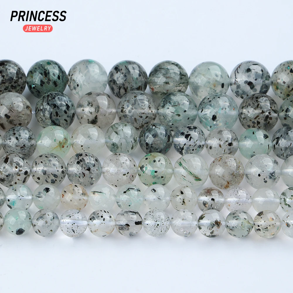 A++ Unique Natural Biotite Quartz Crystal 6 8 10mm Loose Gemstone Beads for Jewelry Making Wholesale DIY Accessories