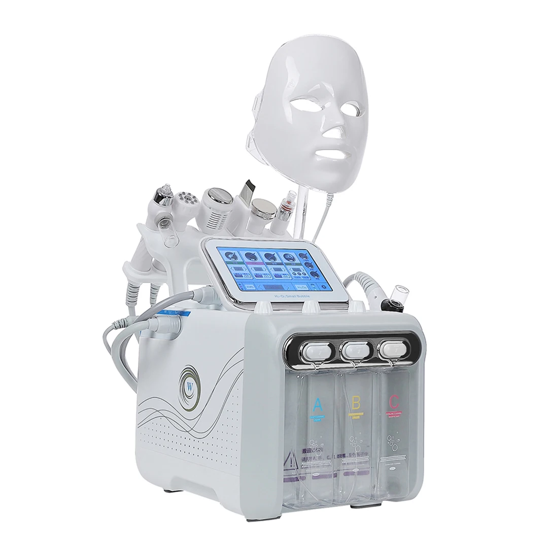 

7 in 1 Hydrogen Oxygen Small Bubble Facial Beauty Machine H2O2 Hydro Dermabrasion Rejuvenation Tightening Skin Care Face Spa