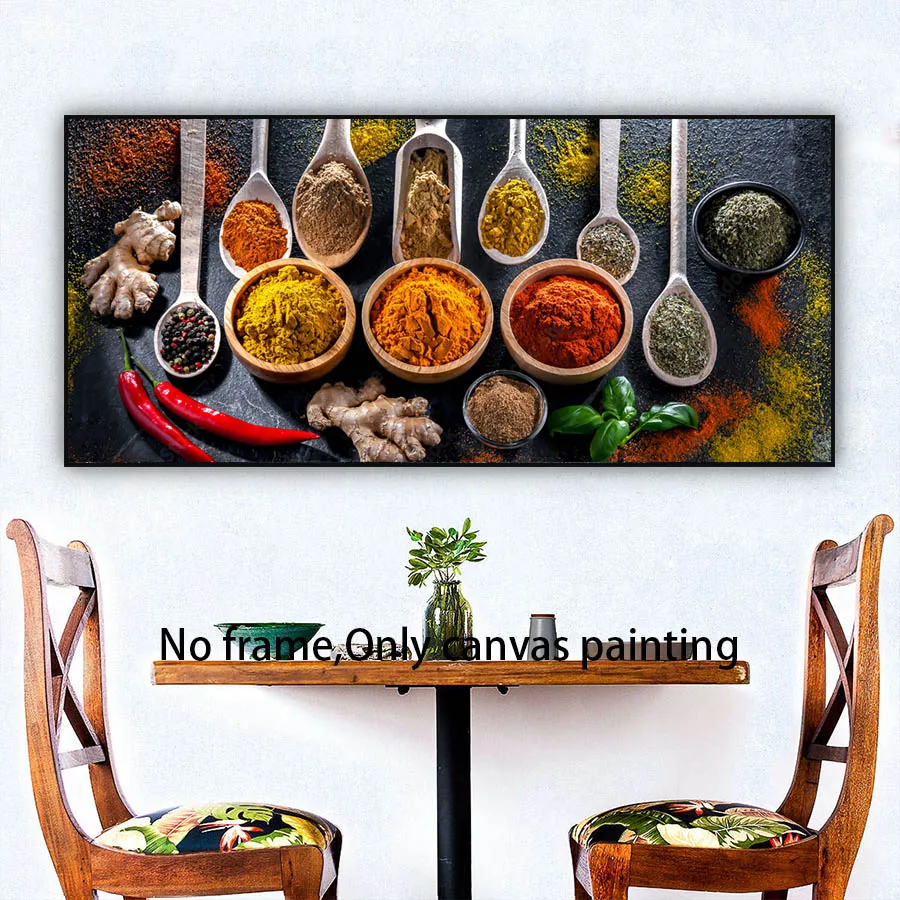 Still Life Chili Seasoning Food Poster And Prints,Nordic Wall Art Pictures, Canvas Painting For Living Room Home Decor No Frame