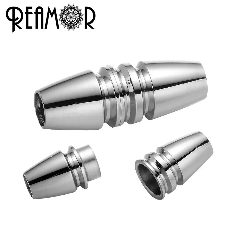 

REAMOR 5 шт. 316L нержавеющая сталь, 5 мм, сильные магнитные застежки, фурнитура для украшений, подходят для кожаных шнуров, коннекторы для изготовления браслетов своими руками
