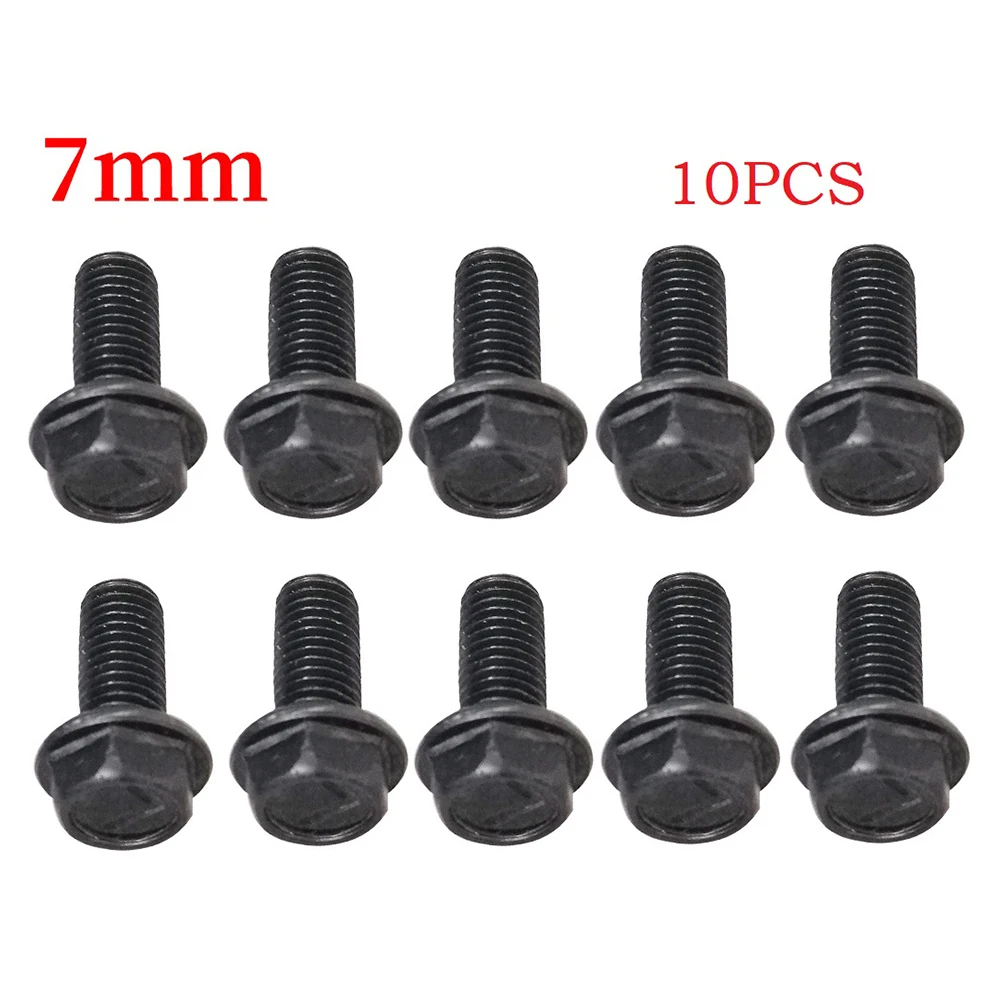 10pcs Metal Saw Blade Screw Thread Hex Flange Nails M8 M7 M6 Carbon Steel Left Hand Thread Hexagonal Belt Pad Screw