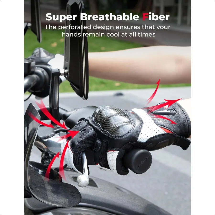 قفازات جلد الغنم للدراجات النارية للرجال قفازات واقية للدراجات النارية للدراجات النارية موتوكروس الترابية دراجة دراجة سباق ATV U #4