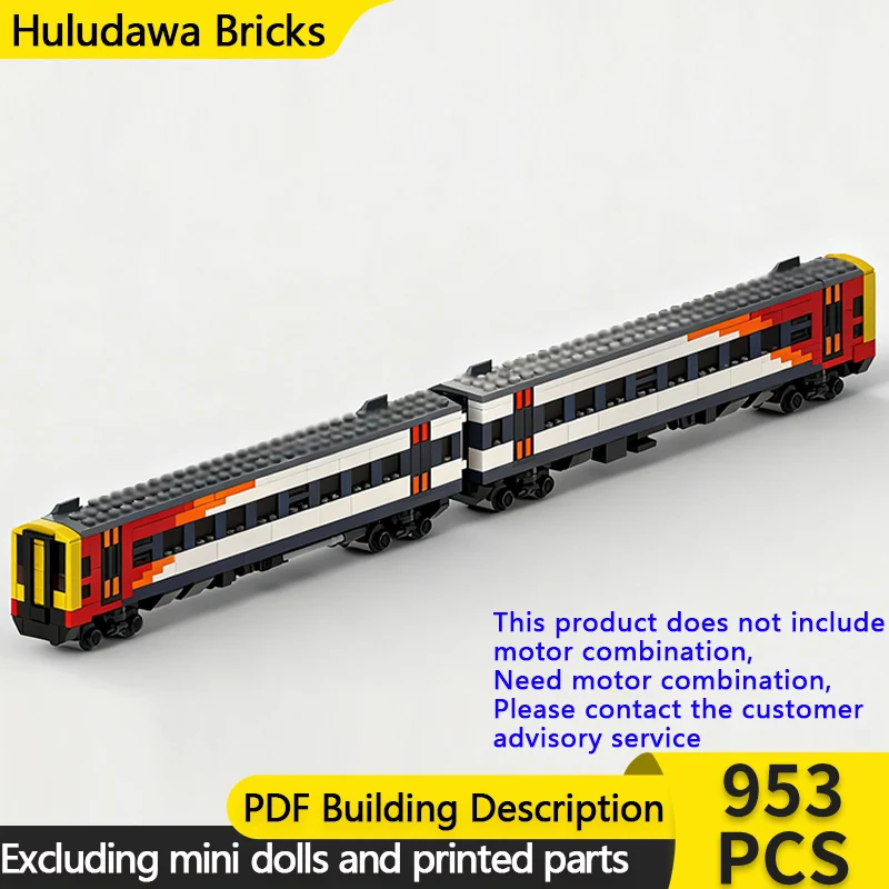 

City Car Model MOC Building Bricks Class 158 2 Carriage DMU Train Modular Technology Gifts Holiday Assemble Children Toys Suit