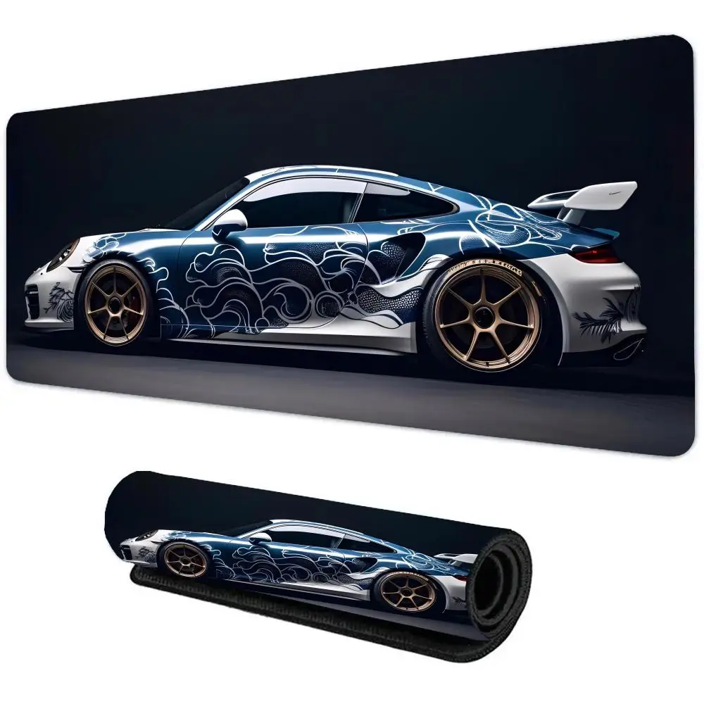 Alfombrilla de ratón con imagen de coche deportivo, impresión HD, adecuada para jugadores y profesionales. Almohadilla de mesa para decoración de escritorio de PC