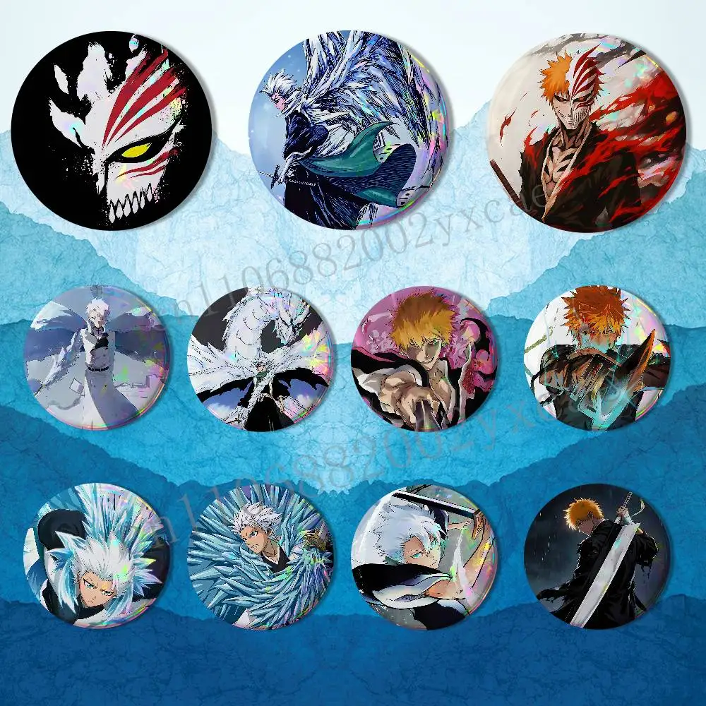 Ichigo Kurosaki Toshiro Hitsugaya BLEACH Creative Round Badge Button Pin Bag Decor Fans Collection Friends Gift Brooch
