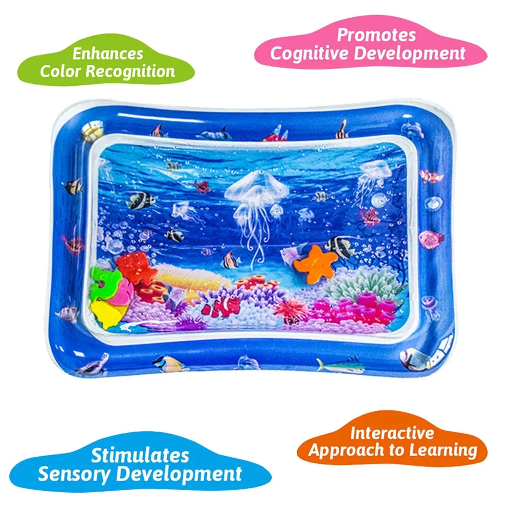 1pc Inflatable PVC Baby Playing Water Mat White Jellyfish Toddler Pad Kids Early Education Activity Toys Mat Cushion Kids Gift