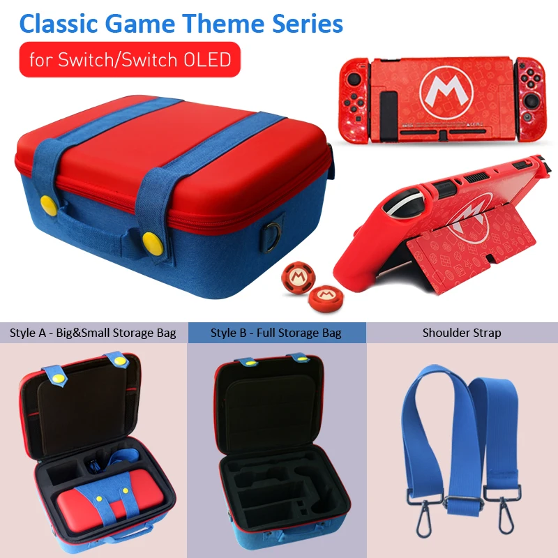 New Nintend Switch Storage Bag Mari Style Protective Carrying Case for Nintendo Switch OLED Game Accessories Gamer Gift