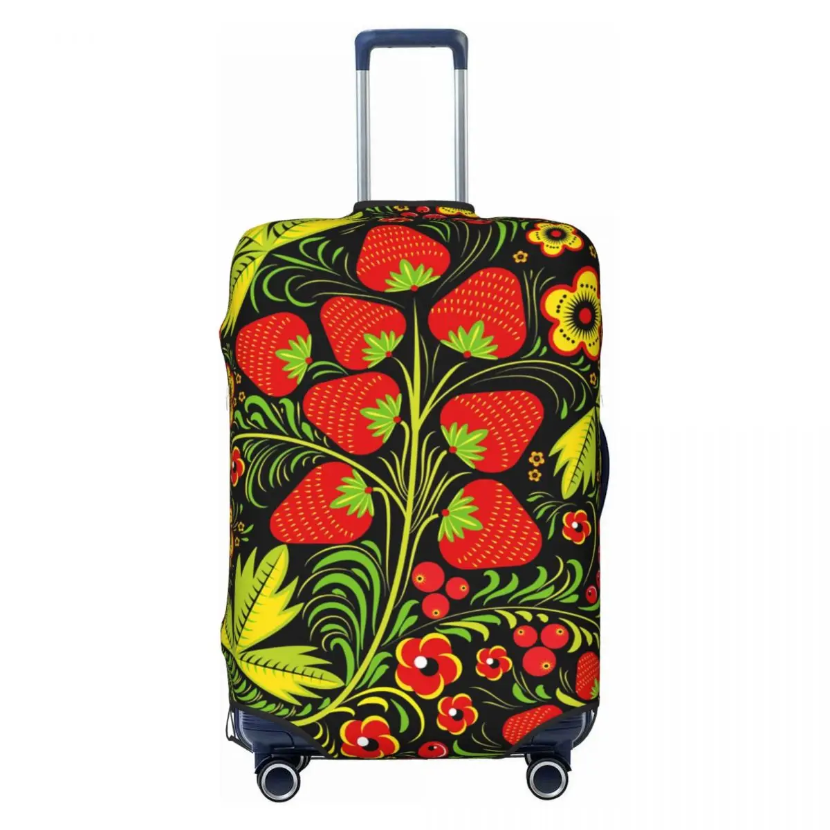 

Мода Хохлома на заказ, клубника, русское народное искусство, чехол для багажа, моющиеся чехлы для дорожных чемоданов