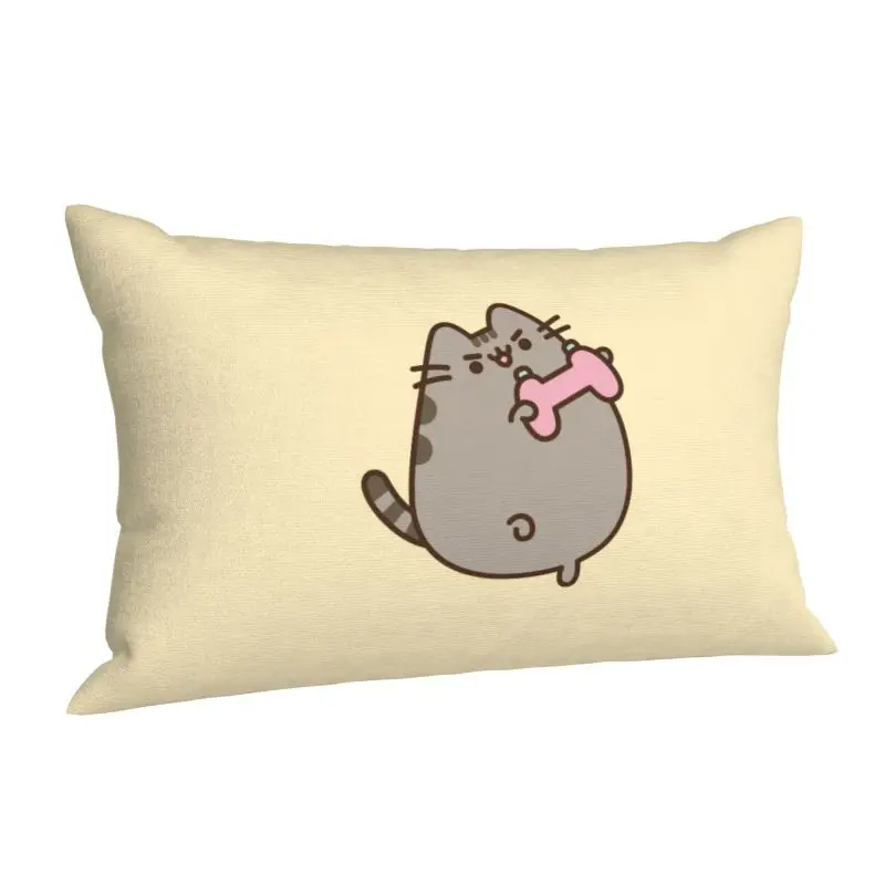 Custom Kitty Cat Play Game Pussy Cartoon Home Decoration Salon Rectangle Pillowcase Pusheenes