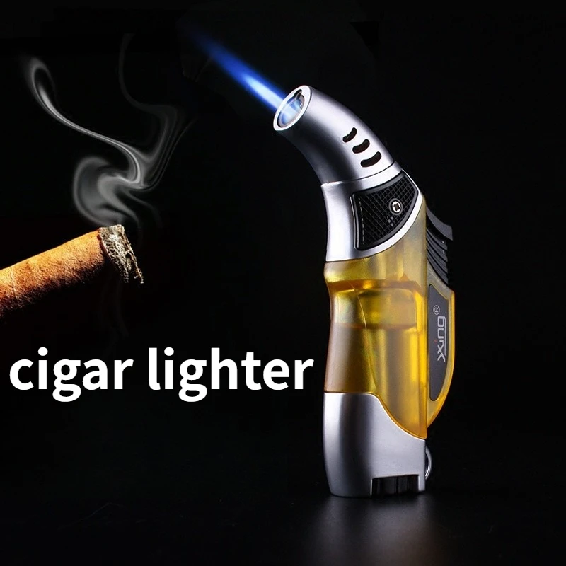

New High Power Direct Igniting Lighter for Cigars Transparent Blue Flame Small Spray Gun