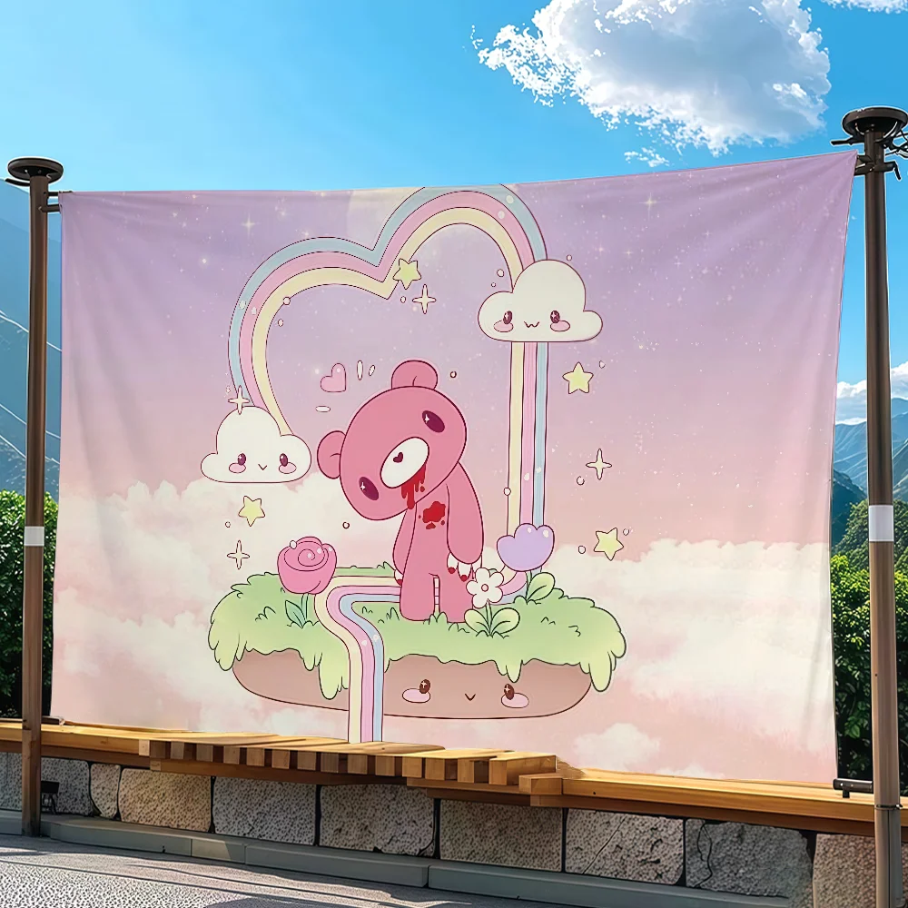 Cartoon G-Gloomy B-Bear Flag Tapestry Outdoor Party Bedroom Living Room Dormitory Decorative Themed Wall Hanging Banner Gift