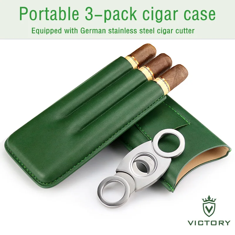 

Cigar Humidor Box Travel Cigar Case Portable Leather Cigars Box With Stainless Steel Cigars Cutter Cigars Case Kit Accessories