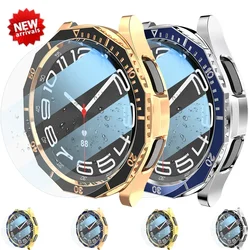 Metal Bezel&Tempered Glass for Samsung Galaxy Watch 6 Classic 47mm 43mm Bumper 3IN1 Watch6 Classic Screen Protector Accessories