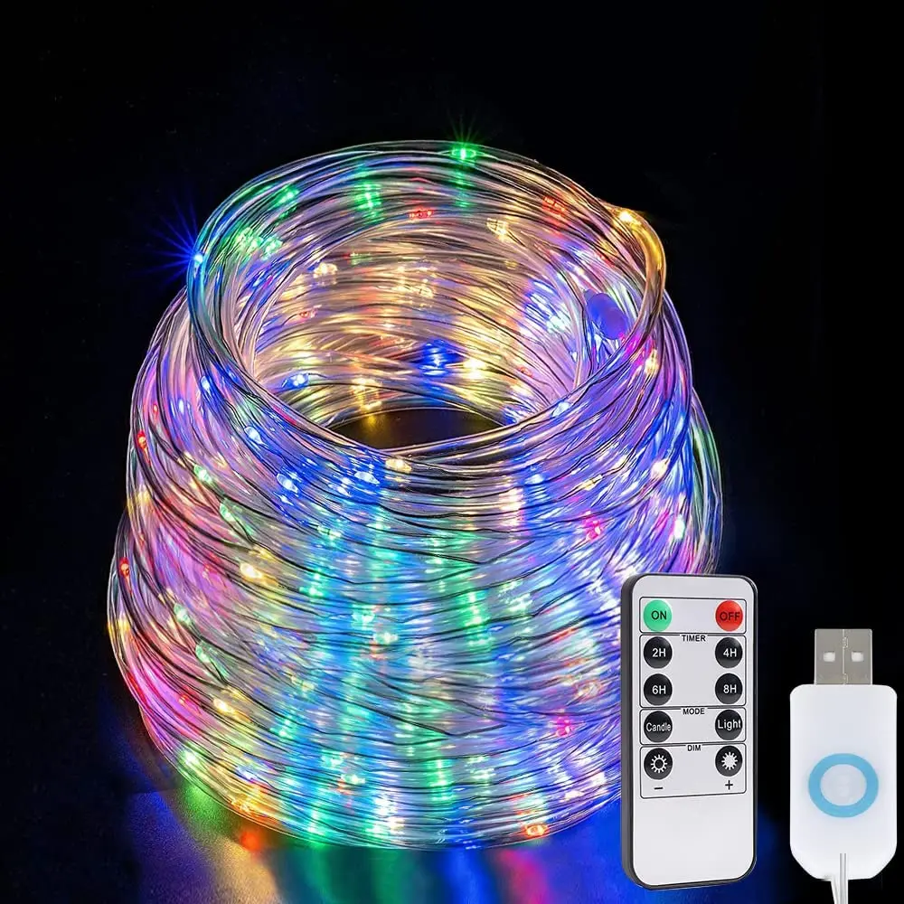 Decoração do jardim ao ar livre luzes tubo com controle remoto winkle firefly lâmpadas interior ao ar livre para festa de casamento em casa jardim acampamento deco