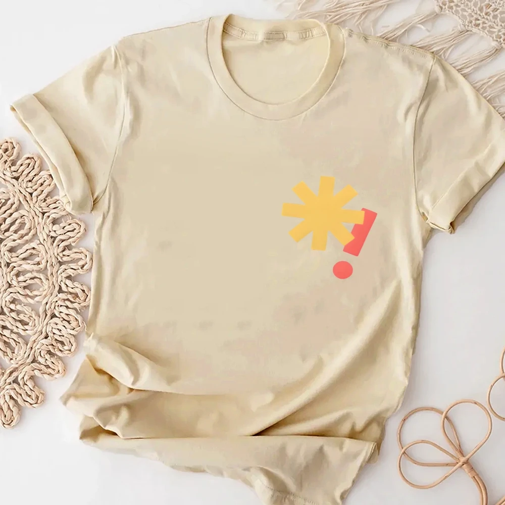 Camiseta gráfica estrela exclaim camiseta premium algodão de alta qualidade oversize colorido camiseta símbolo impressão minimalista estilo y2k
