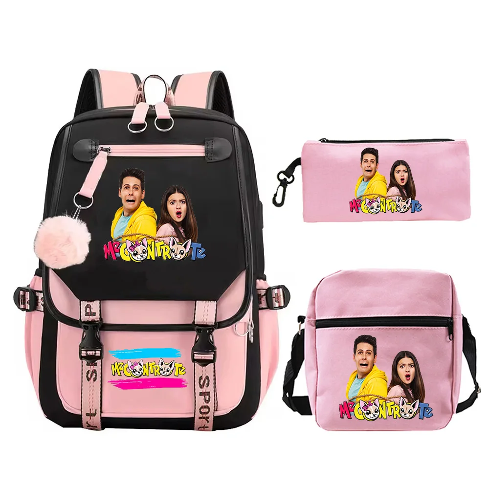 

3pcs Me Contro Te Printed Teenage Girl Backpack With Shoulder Bags Pencil Case Set Students School Backpack Women Travel Mochila