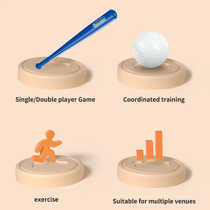 Children's Baseball T-Ball Set with Ball and Pitching Machine for Boys and Girls Outdoor Sports Toy Game