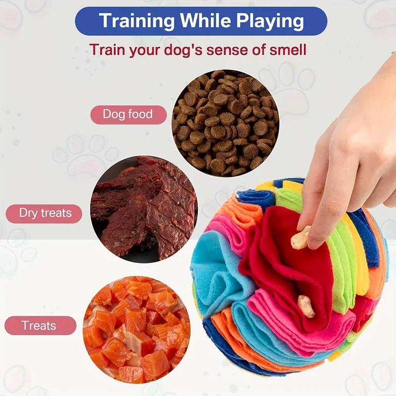 Jouets interactifs pour chiens, balle à renifler pour chiens, favorise les compétences naturelles de recherche de nourriture, balle à renifler, jouets de puzzle pour chiens, balle à friandises pour grands chiens