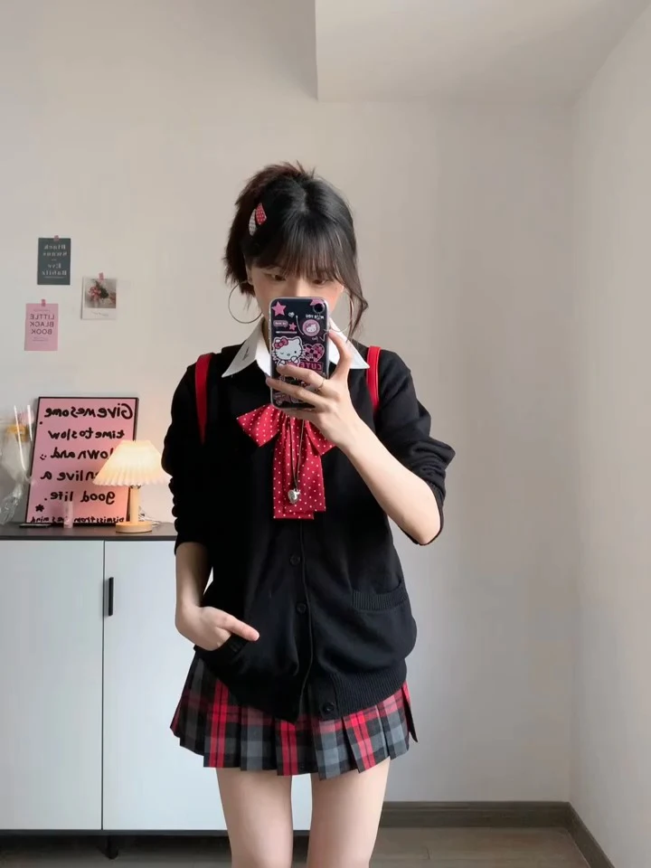 سترة Bla Long Sve المحبوكة Jk orm Sle ملابس خارجية نسائية ناعمة للخريف والشتاء للتخسيس Thiened V-ne Singl... #5