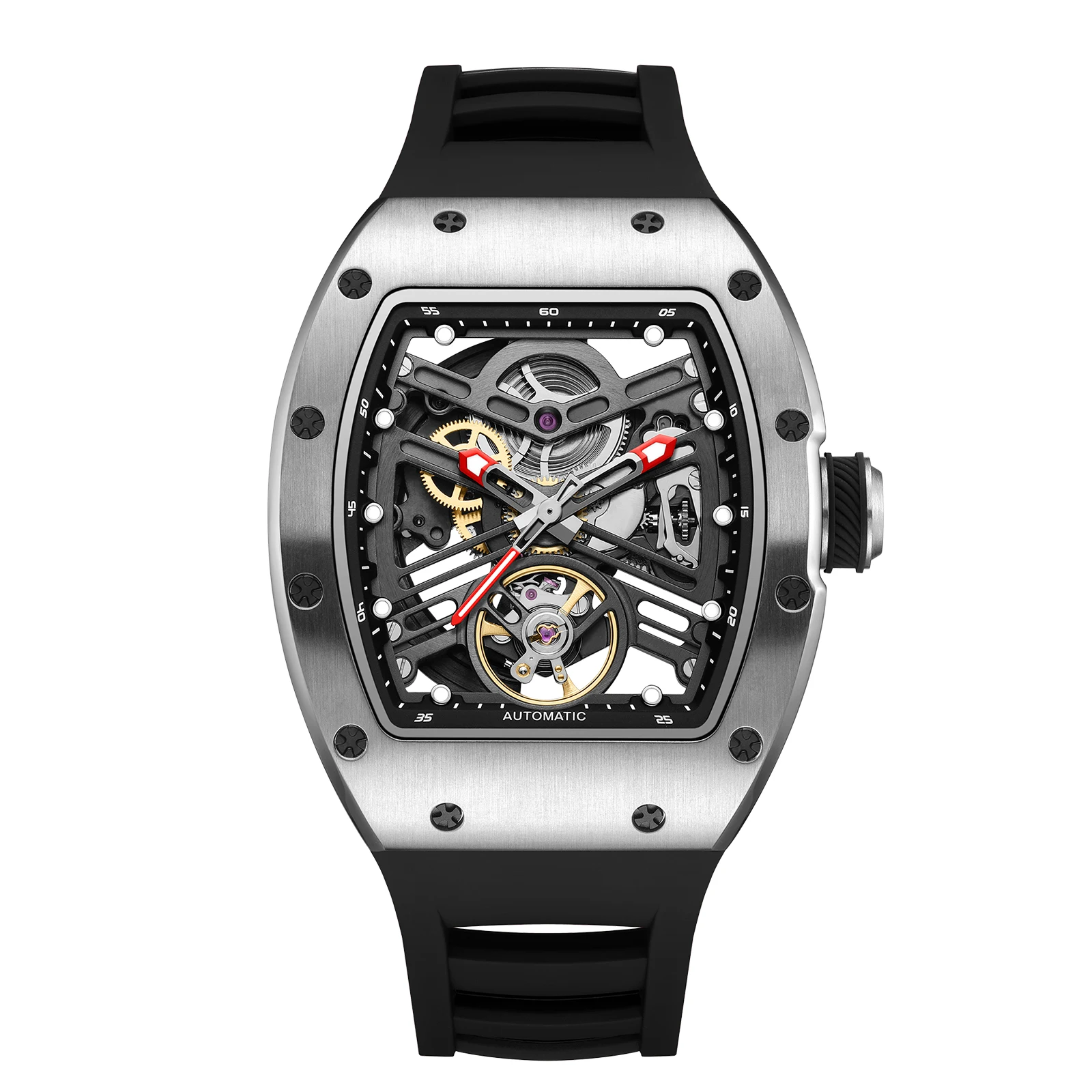 PAGANI New Men's Watch Luxury Sapphire Crystal Stainless Steel Automatic Mechanical Watch Business Casual Skeleton Dial