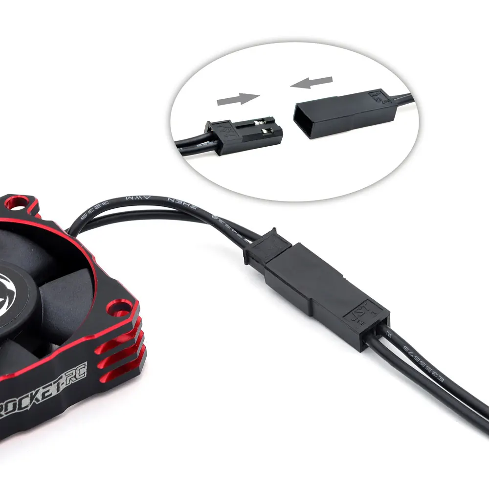 90mm 170mm Cooling Fan Extension Cord Cable 26AWG Silicone Wire 2P JST To 3P JR Plug for RC Car Truck Aircraft Quadcopter Motor