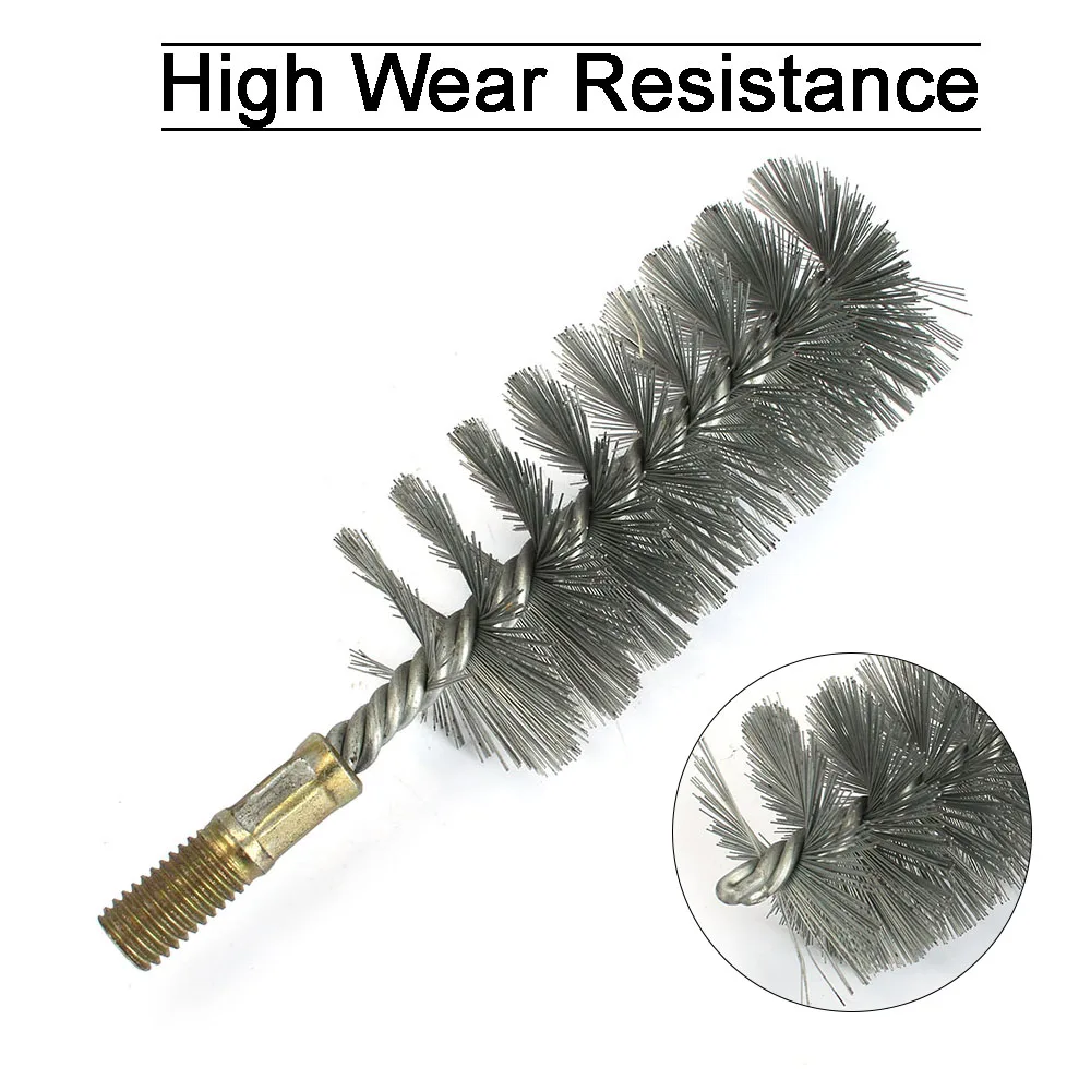 18-75mm Threaded Wire Brush Metal Handle Stainless Steel Brush Chimney Cleaning Brush for Pipe Cleaning Polishing M12 Thread