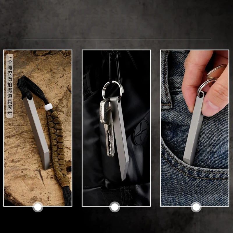 Outdoor Portable EDC Creative Stainless Steel Multifunctional Pry Bar Keychain Emergency Window Breaking Tool