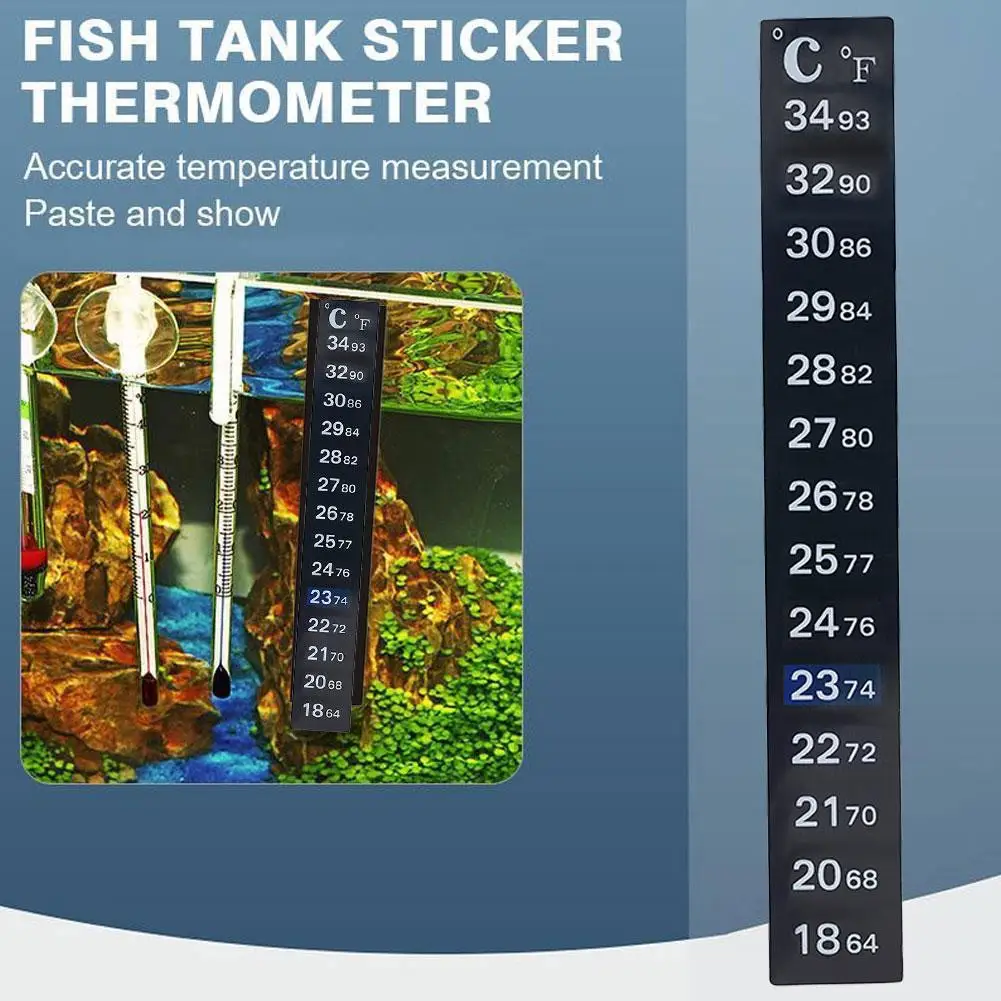 Adesivo termômetro para tanque de peixes, termômetro digital para aquário doméstico 18-34 ℃ (64-93F) Para aquário, sala, garrafa de vinho V6V6