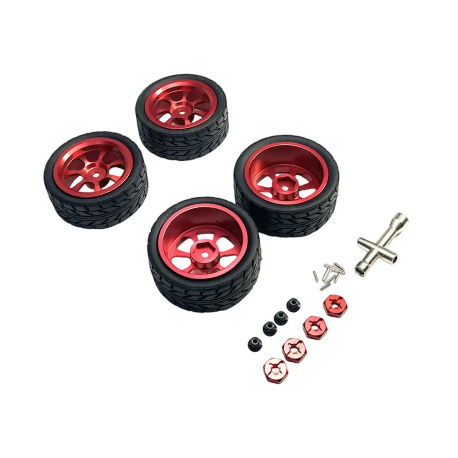 RC Car Tires and Wheels Upgrade Set M3 Hex Nuts Gasket for 1/10 1/12 1/14 Off Road Truck Metal Wheel Hub