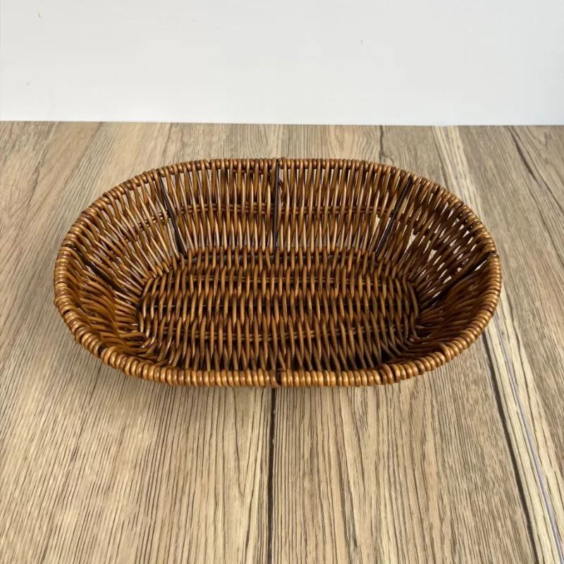 Supermarket Fruit and Vegetable Display Basket Dim Sum Basket Square Storage Basket Woven Fruit Basket Snacks Bread Snack Basket