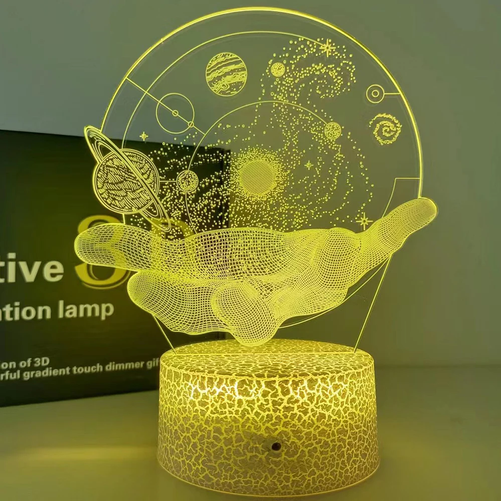 3D ottica Illusion proiettori lampada Universe Space Galaxy nel palmo della tua mano LED Night Light per Space Lover ragazzi e ragazze