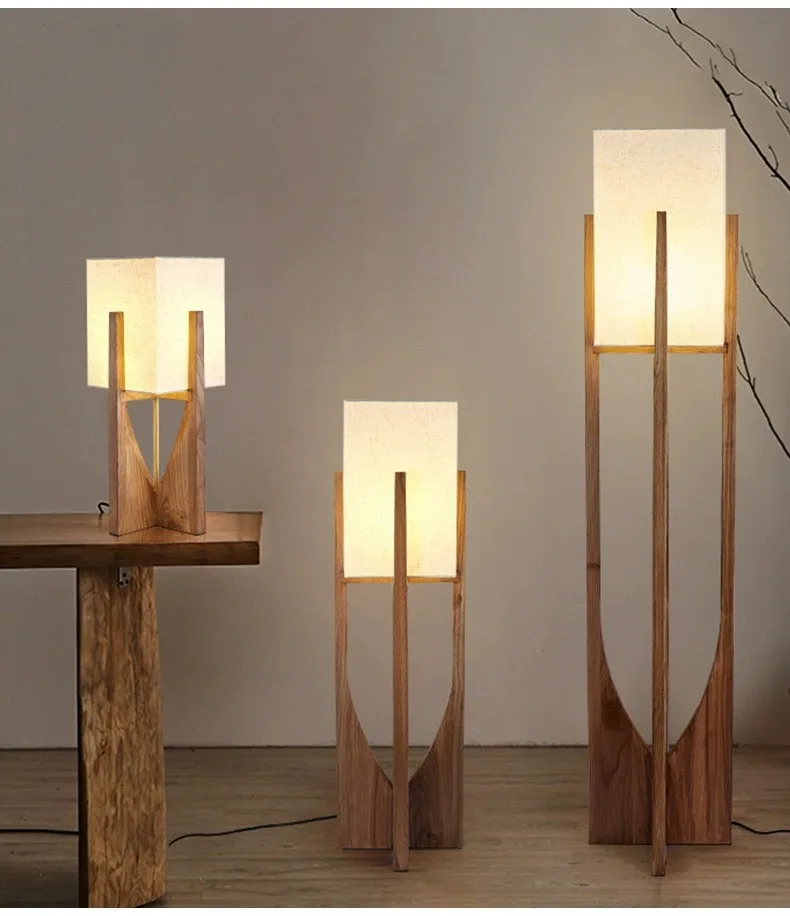Fairbanks-Lámpara de pie de madera para sala de estar, dormitorio, sofá, mesita de noche, diseñadores nórdicos sólidos, lámparas de pie