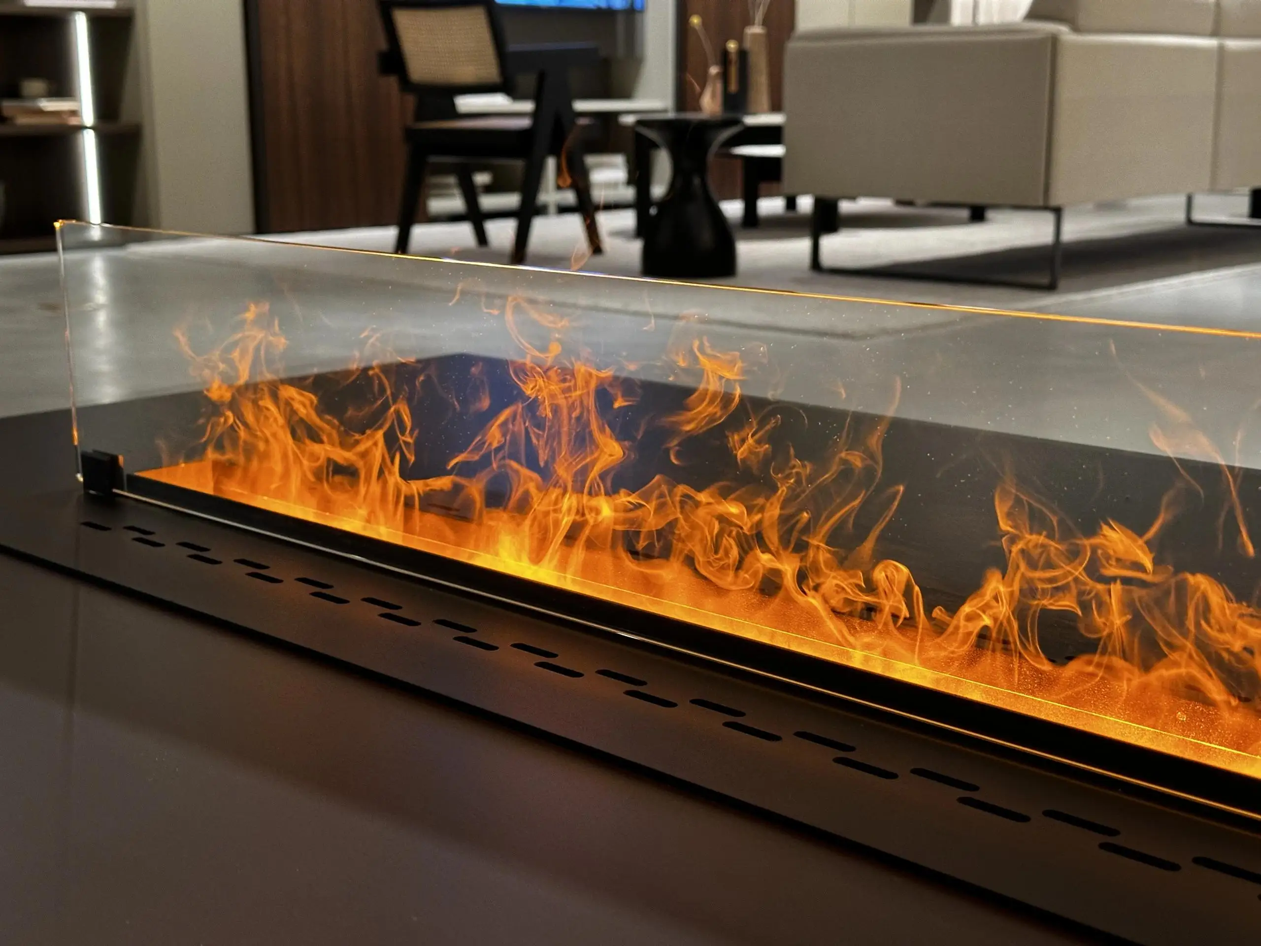 Quality Assurance Modern Steel Artificial Flame Romantic Ambiance Luxury 3D Vapor Fireplace Remote Control for Indoor Insert