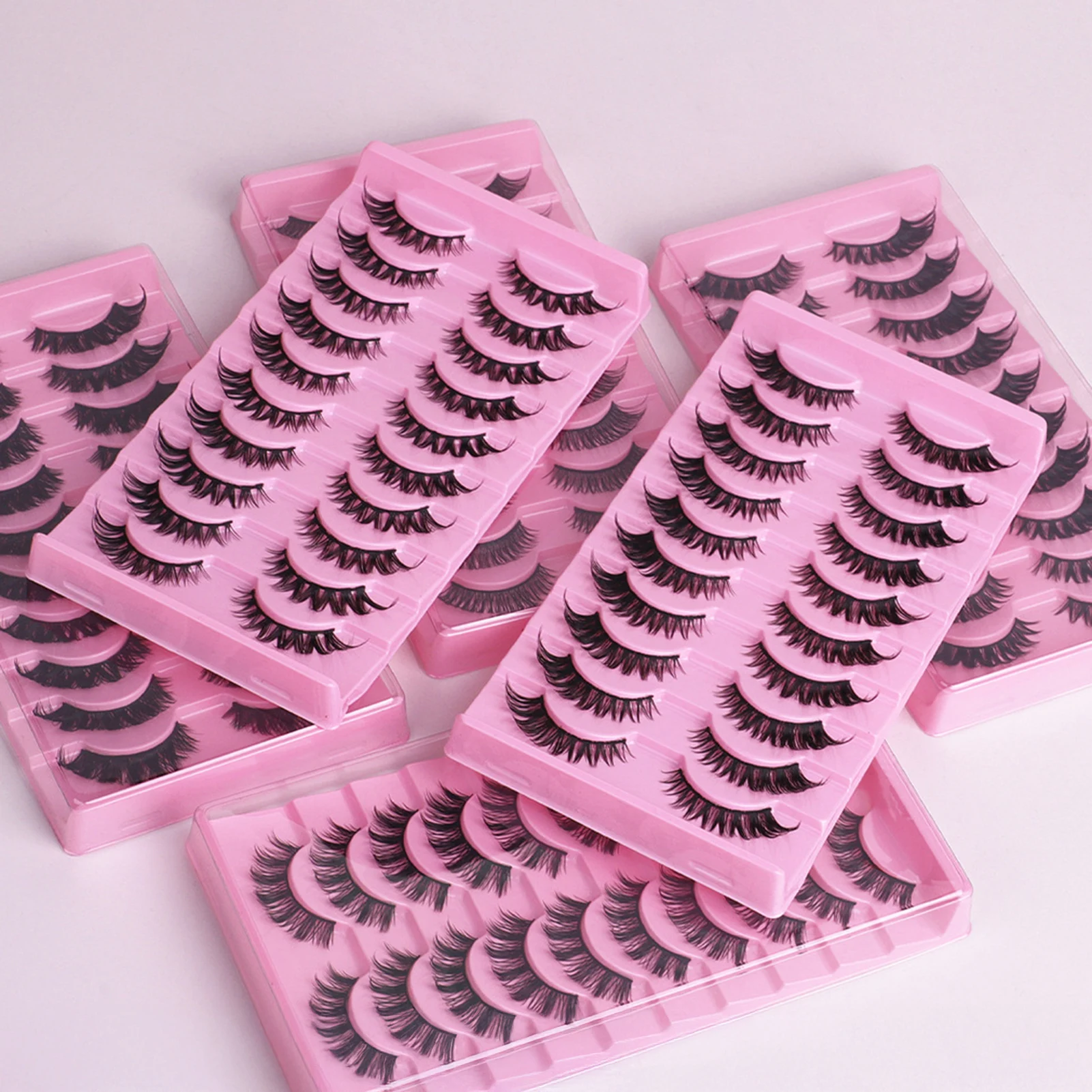 Faux cils en vison, bandes complètes, grappe moelleuse russe, noirs, naturels, doux, Manga, outils de maquillage