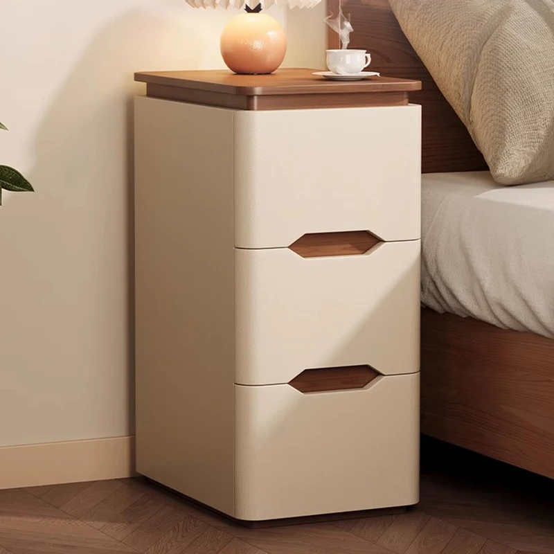

Bedroom Wood Bedside Table Mobile Cabinets Living Room Drawers Luxury Storage Nightstand Organizer Mesa De Noche Hotel Furniture