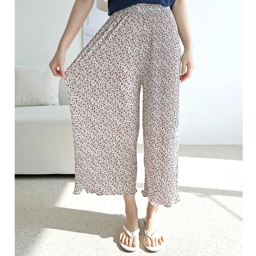 Zeniu Cool Summer Women's King Span Pleated Nine-Point Pants