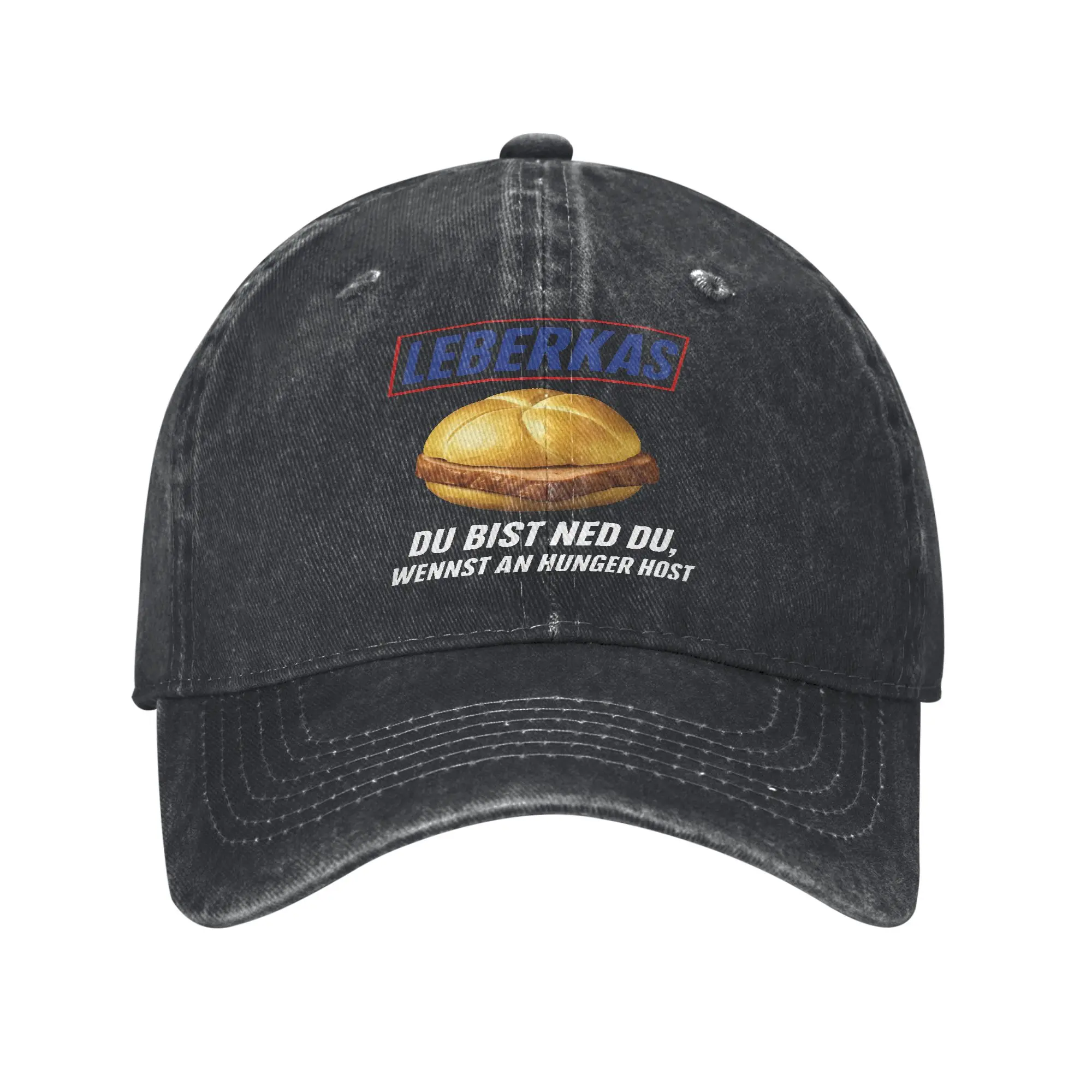Classic Leberkas Parody Meme Baseball Cap for Men Women Distressed Cotton Snapback Cap  Outdoor Summer  Adjustable Caps Hat