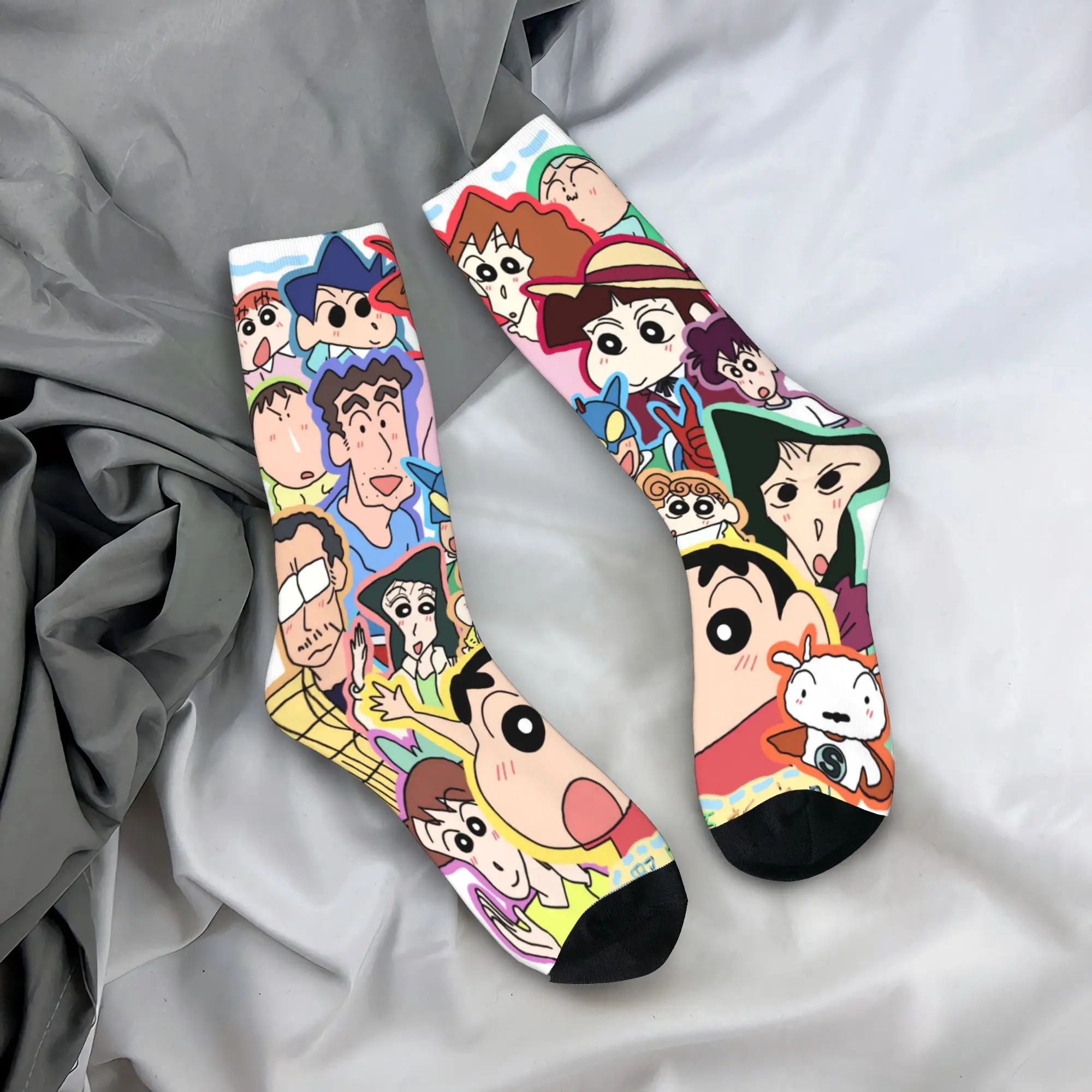 

Чулки с мелками Шин шанса, винтажные носки с графическим рисунком, осенние антибактериальные носки, мужские спортивные мягкие носки для бега