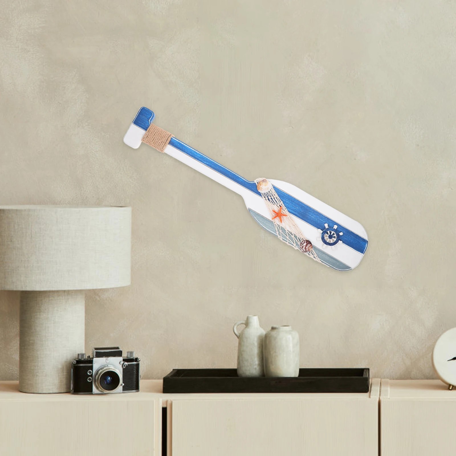 

Wooden Decoration Mediterranean Style Nautical Wall Decor Beach Home Ornaments Paddle Accent Display Piece