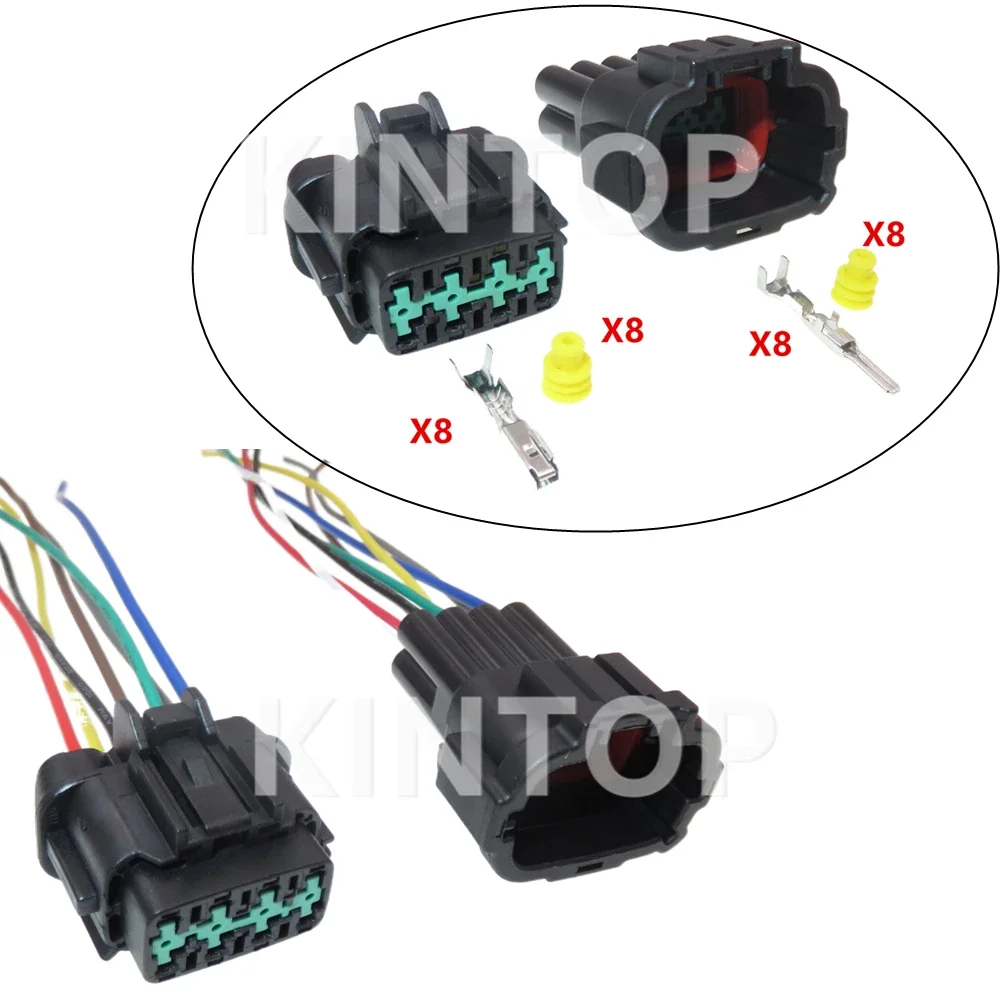 

1 Set 8 Pins 6918-1780 6185-1177 6188-0736 W-SM090RS-8PM-TY2-BL1 AC Assembly Car Headlight Wire Socket For Nissan Sylphy Teana