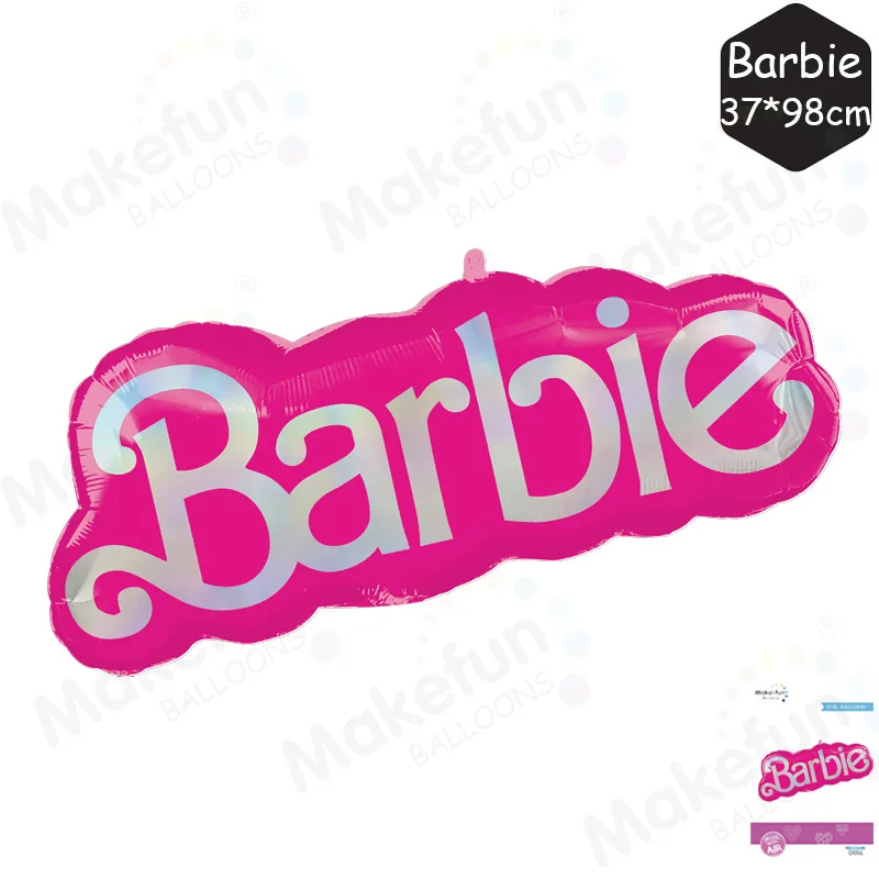 Palloncini per decorazioni per feste modello Kawaii Miniso Barbie 5 pezzi Set palloncini decorativi per sfondo rosa per la festa di compleanno della ragazza